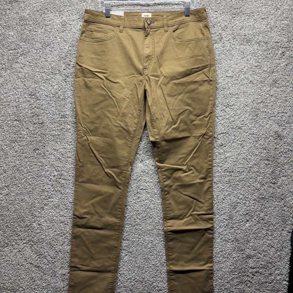 Flint and Tinder 365 Pants Men 34x36 Athletic Tapered Fit Khaki Tan Chino NWT